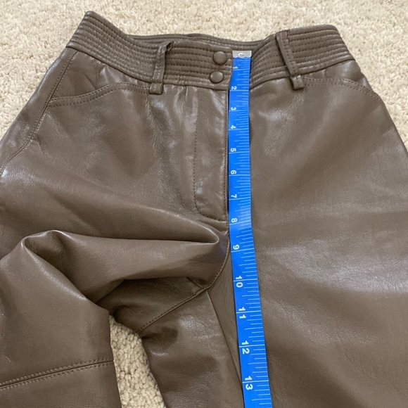 Aritzia Wilfred Funk Pant High-waisted vegan leather pants Size 00 Shitaki - Picture 7 of 14